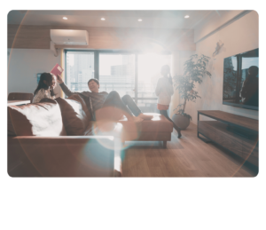 Family enjoying cooling from their mini split which can be leased or financed with Comfort Owl.