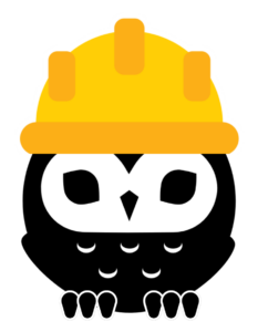 The Comfort Owl Logo with a Hard Hat on